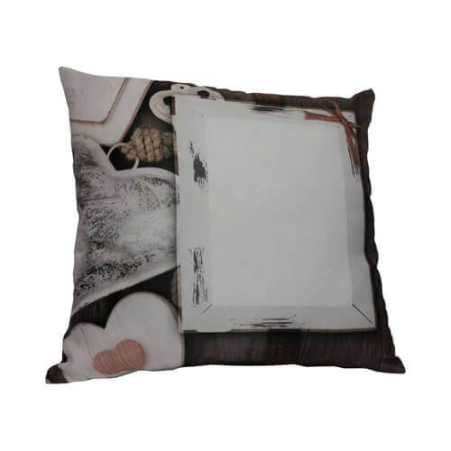 To-farvet satinpudebetræk 38 x 38 cm til sublimering - Love Shabby