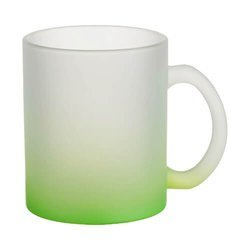 Taza de vidrio esmerilado 330 ml para sublimación - degradado verde