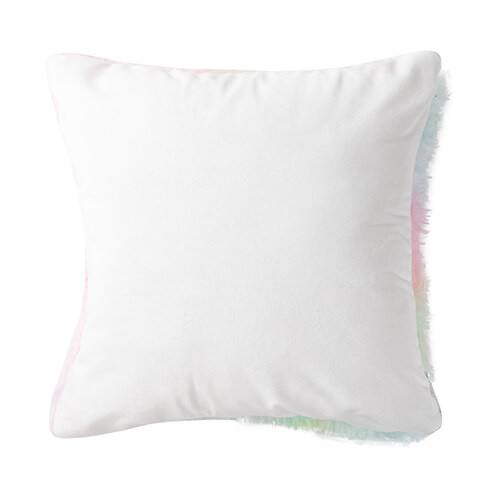 Kleurrijke kussensloop 40 x 40 cm van langharig fleece en microvezel voor sublimatie