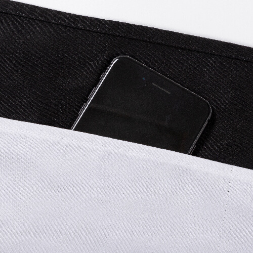 Tablier noir avec trois poches pour adultes pour sublimation