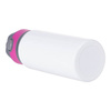 Gourde en aluminium 650 ml blanche avec un bouchon à vis avec un insert rose pour la sublimation
