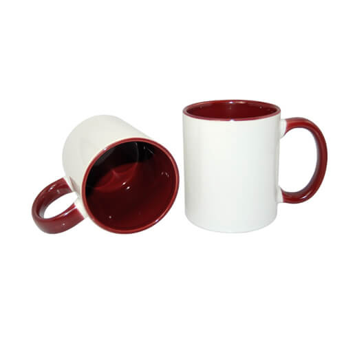 Mugg A + 330 ml FUNNY vinröd Sublimation Thermal Transfer