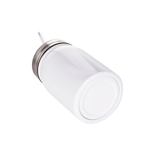 Mason Jar 500ml krūze ar salmiņu sublimācijai - balta