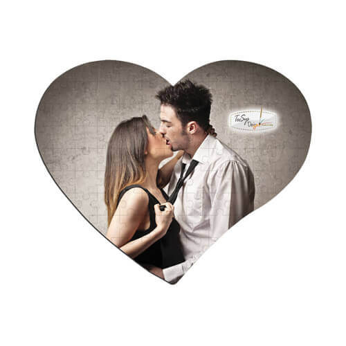 Szív alakú puzzle A3 112 elem szublimációs kirakáshoz