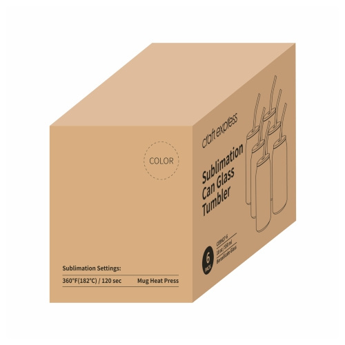 Set de 6 pahare de 550 ml cu pai și capac de bambus pentru sublimare