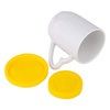 360 ml mug with yellow silicone lid and coaster for sublimation printing