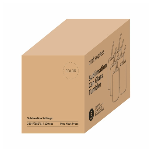 Set de 6 pahare maturate de 550 ml cu paie și capac din bambus pentru sublimare