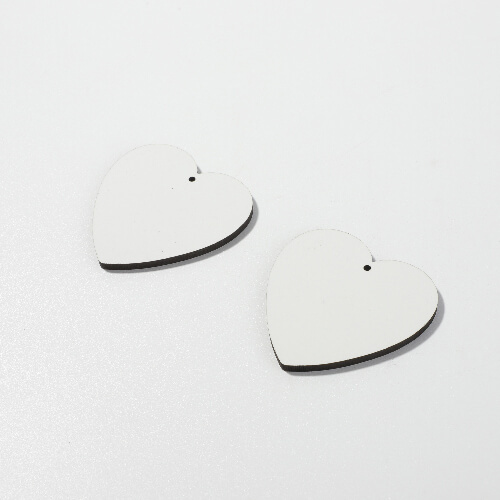 Earrings made of MDF for sublimation - big heart