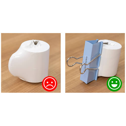 Clip - clamp for heat-shrinkable foil