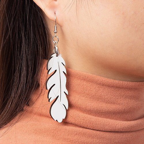 Earrings made of MDF for sublimation - feather