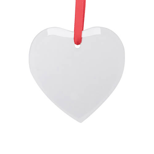 Üveg karácsonyfa címke szublimációhoz - kis szív