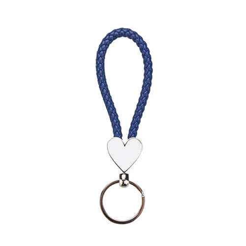 Keychain braided heart for sublimation printing - blue