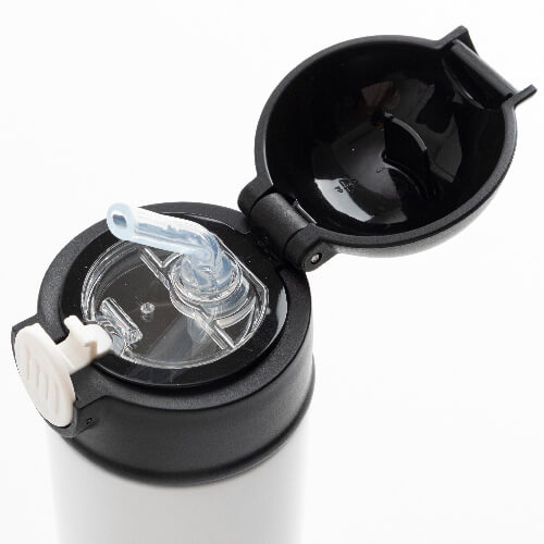 Bidon - 360 ml bottle for children for sublimation - white with black cap