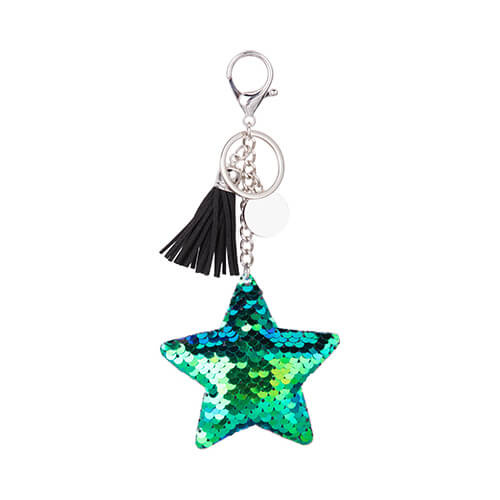 Keychain for sublimation keys - green star