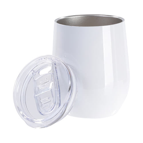 Glögimuki 260 ml sublimaatiota varten - valkoinen, lukittavalla juoma-aukolla varustettuna