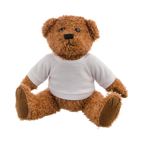 Teddybeer 18 cm met T-shirt voor sublimatiedruk - bruin