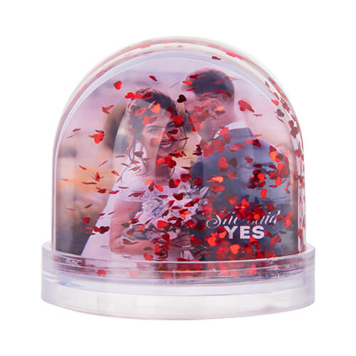 Snowball - oval with red hearts