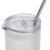 750 ml frosted mug with a plastic lid and a straw for sublimation - light blue gradient