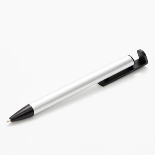 Stylo avec support pour smartphone pour sublimation - corps argenté