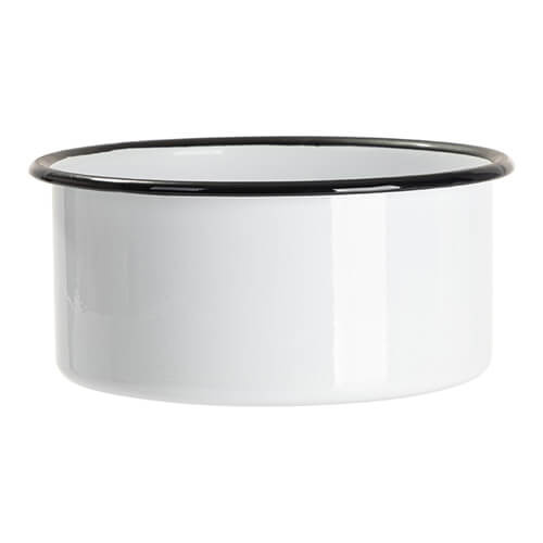 Emaljeret hundeskål til sublimering - hvid