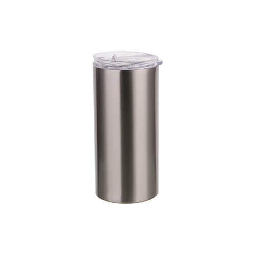 Tumbleris 480 ml ar salmiņu sublimācijai - sudraba krāsā