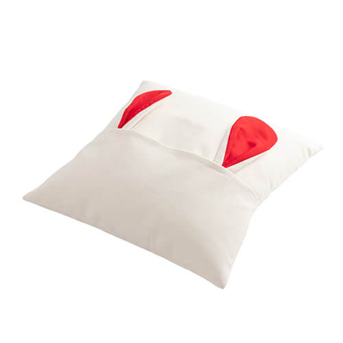 Taie d'oreiller en lin 40 x 40 cm pour sublimation - oreilles rouges