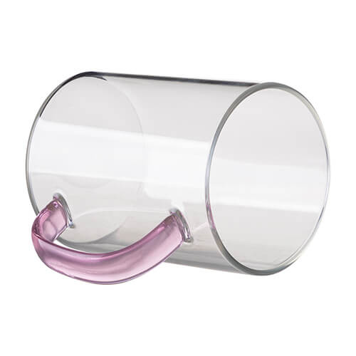 Sticlă 450 ml cu mâner roz pentru sublimare