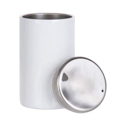 Cană fără mâner 400 ml din oțel inoxidabil cu capac pentru sublimare - alb
