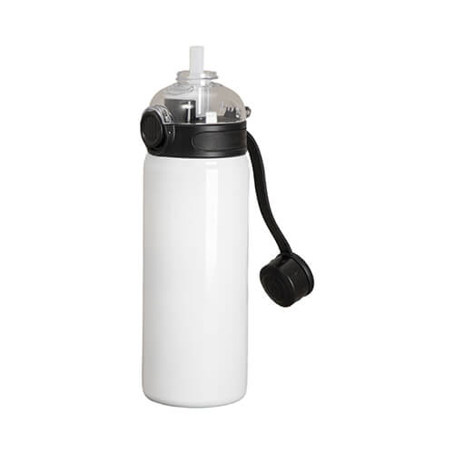 720 ml flaska i rostfritt stål med svart lock för sublimering