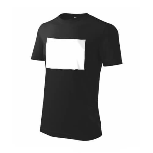 PATCHIRT T­-shirt pour la sublimation en coton - rectangle horizontal - noir