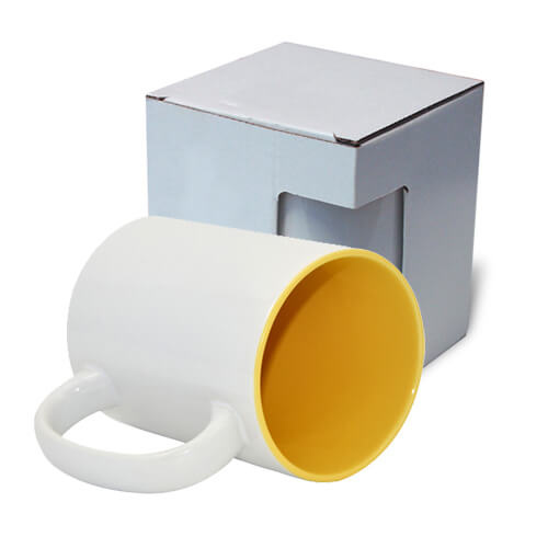 Mug MAX A+ 450 ml with yellow interior with box KAR5 Sublimation Thermal Transfer