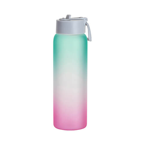 Športová fľaša 950 ml z matného skla na sublimáciu - ružová a zelená