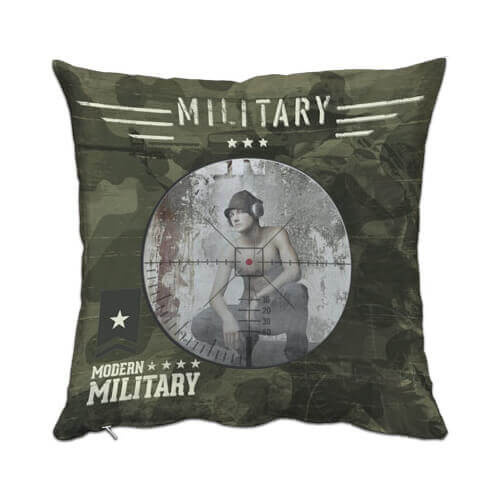 Taie d'oreiller bicolore satin 38 x 38 cm pour sublimation - Military