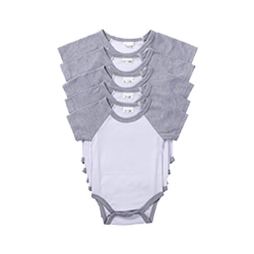 Children's body with short sleeves for sublimation - Gray sleeves