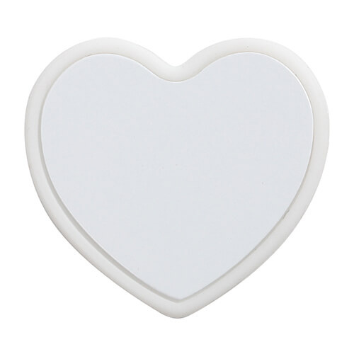 Silicone straw cap Ø 0,8 / 1 cm for sublimation - white heart