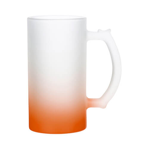 Matný sklenený pohár 470 ml na sublimáciu - oranžový gradient