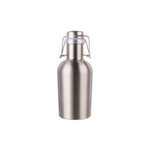 Growler - метална бутилка за бира 1000 ml за сублимация - сребърна