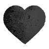 Paillettes bicolores pour sublimation et application sur textiles - coeur le noir 22 x 19,5 cm sur fond blanc