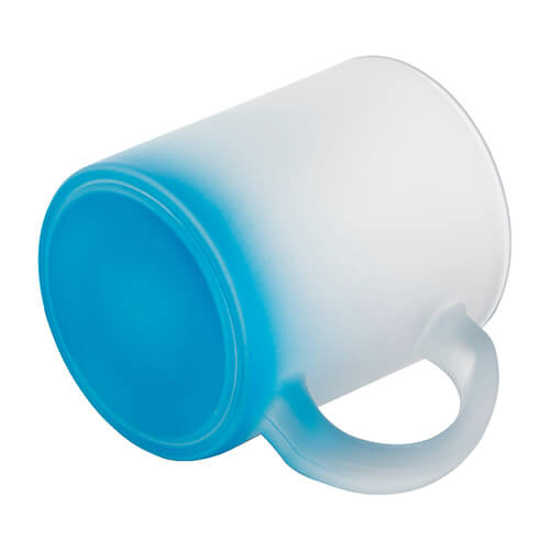 Frosted glass mug 330 ml for sublimation - blue gradient
