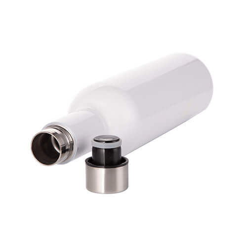 Metallinen viinipullo 750 ml sublimaatiota varten - valkoinen