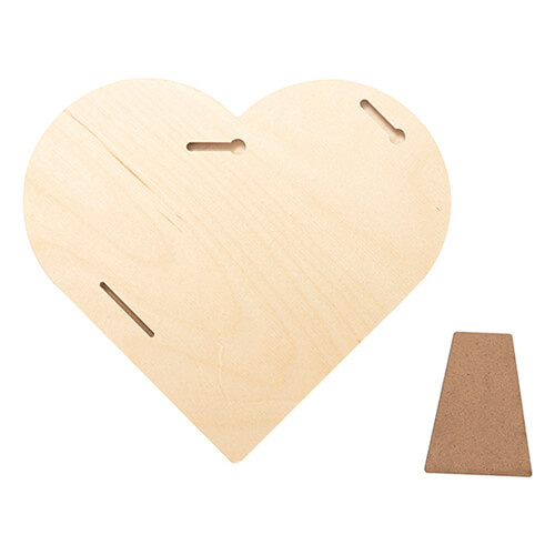 Photo frame - plywood heart for sublimation - 20.3 x 20.3 cm