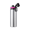 850 ml silver aluminum water bottle with a screw cap with a pink insert for sublimation