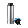 Bouteille d'eau en aluminium argenté de 850 ml avec un bouchon à vis avec un insert bleu pour la sublimation