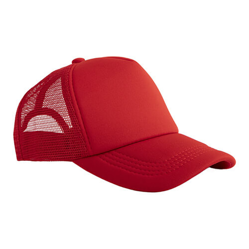 Full Color Adult Trucker Cap for sublimation and thermal transfer - red