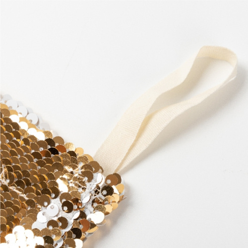 Christmas sock with gold sequins for sublimation