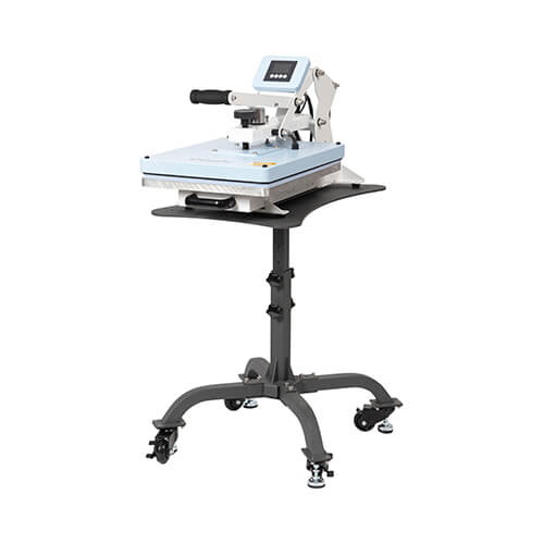 Universal heat press stand on wheels