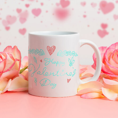 Zirkonia-ark til termisk overførsel - Happy Valentine's Day