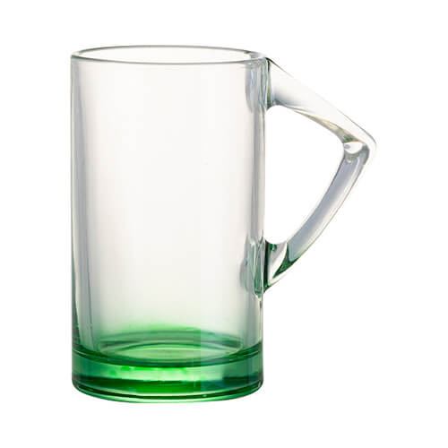 400 ml glazen mok met driehoekig handvat voor sublimatie - groene bodem