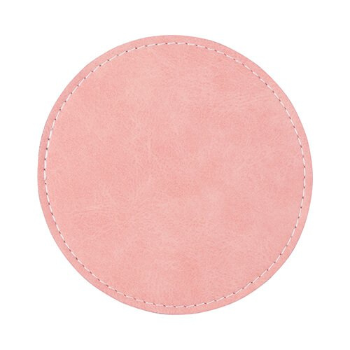 Rund kruspude i læder til sublimering - pink