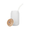 Set of 6 - 400 ml frosted glasses with a straw and a bamboo lid for sublimation